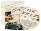 1936 Deluxe Geburtstagskarte + Musik-Downloads und Retro CD 86. Geburtstag Gruß 