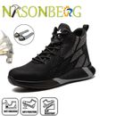 Mens Safety Trainers Work Lightweight Steel Toe Cap Boots Shoes Black