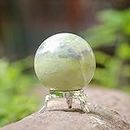 HindCraft Serpentine Crystal Sphere Ball with Stand Natural Gemstone for Healing Crystals Prosperity Stones Chakra Balancing Spiritual Gift & Home Decor Size :- 45-55 mm