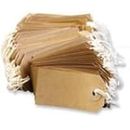 50 Small Brown/Buff (Manilla) Strung 70x35mm Tag/Tie On Luggage Labels