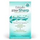 Estroven Stay Sharp, Supports Memory, Concentration and Focus During and After Menopause, Helps Protect Eye Health & Vision,* Clinically Proven Ingredients, Non-GMO, 60 Count