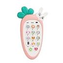 Dwellinger Mobile Phone Toy for Kids with Music and Light Early Educational Smart Phone for Baby 1 + Year Old Boy Girl Radish Style Pretend Play Phone for Toddler