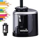 Tihoo tenwin Pencil Sharpener, Electric Pencil Sharpener with Durable Blade to Fast Sharpen, Battery Operated Automatic Sharpener for No.2/Colored Pencils(6-8mm), School/Classroom/Office/Home