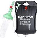 PGYFIS Solar Shower Bag Camping Shower 5 gallons/20L Solar Heating Bag with Removable Hose and On-Off Switchable Shower Head for Outdoor Traveling Hiking (Black)
