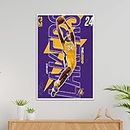 TenorArts NBA Legend Kobe Bryant Poster Fan Art Print Wall Poster with Thick 300 GSM Matt Finish Paper (18inches x 12inches)
