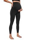 CRZ YOGA Butterluxe Maternity Leggings Over The Belly 25" - Soft Pregnancy Leggings Stretchy Workout Activewear Yoga Pants Black Small