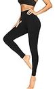 we fleece High Waisted Leggings for Women-Womens Black Workout Leggings Running Tummy Control Yoga Pants (Black, Small-Medium)