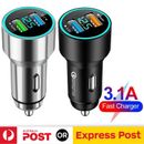 2 Port Car Phone Fast Charger 3.1A USB A C PD Lighter For Samsung iPhone 15