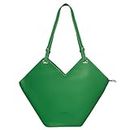 Woodland Leathers Women's Geometric Tote Bag - Faux Leather Black Handbag With Adjustable Straps, Stylish Large Handbags And Tote Bag With Zip, Ladies chic designer shoulder bag (Green)