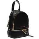 Michael Kors Black Medium Leather Strap Rhea Zip Travel Backpack Women's Bag