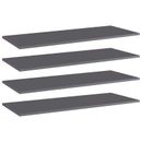 Latitude Run® Bookshelf Boards 4 Pcs High Gloss 39.4"X15.7"X0.6" Engineered Wood in Gray | 0.6" H x 39.5" W x 15.7" D | Wayfair