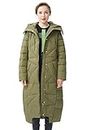 Orolay Women's Puffer Down Coat Winter Maxi Jacket with Hood Green XS