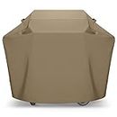 SunPatio Gas Grill Cover 60 Inch, Upgraded Heavy Duty Waterproof Outdoor Barbecue Cover with Sealed Seam, Durable FadeStop Material, All Weather Resistant for Weber Char-Broil Grills and More, Taupe