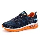 Sumateng Homme Femme Air Running Baskets Chaussures Course sur Route Baskets Outdoor Running Gym Fitness Multicolore Respirante Sneakers 835 Blue Orange 45EU