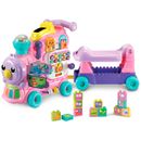 VTech Train 4in1 giocattolo attività bambino alfabeto musica luce tira lungo set di giocattoli rosa