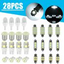 28x 6000K LED Interior Lights Bulbs Kit Dome License Plate Lamps Car Accessories