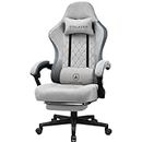 GTPLAYER Gaming Chair, Computer Chair with Pocket Spring Cushion, Linkage Armrests and Footrest, High Back Ergonomic Computer Chair with Lumbar Support Task Chair with Footrest (Grey)