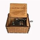 MINGZE Wooden Music Box - Hand Crank Musical Box, A variety of styles Hand Engraved Wooden Music Box, for Home Decoration Crafts Birthday Gift (Frozen)