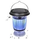 AiMoxa Self-Cleaning Solar Bug Zapper Outdoor, Automatic On/Off Mosquito Zapper, Rechargeable Solar Lantern, Waterproof Insect Fly Traps, Electric Fly Zapper for Outdoor and Indoor