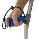 Pair of Blue Padded Neoprene Crutch Handle Grip Covers for Comfort with Wrist Strap - by Lifeswonderful