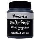 CrafTreat Midnight Black - Chalk Paint for Wood Furniture, Wall, Home Decor, Glass, DIY Craft - Matte Acrylic Multi Surface Paint - 250 ML