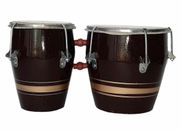 Juego profesional de tambor bongo de madera instrumento musical Dholak Bango marrón natural