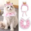 Legendog Bandana, Princess Costumes Cute Lace Crown Accessories for Cats Small Dogs, Pink Outfit for Birthday Party