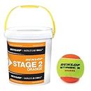 DUNLOP Stage 2 Orange Mini Tennis Balls - 60 Ball Bucket