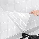 Snkxu Clear Contact Paper, Protection for Kitchen Backsplash Tiles, Cabinets, Walls, and Shelves. Waterproof and Oil-Proof Peel and Stick Covering(15.7X78.7 Inches)