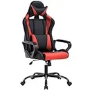 BestOffice Computer Executive Desk Office Chair with Lumbar Support Headrest for Women, Men, Red