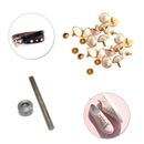 Acryl Elfenbein Perlenniete + Handbefestigungswerkzeug für Leder Handwerk Kleidung Zubehör