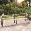 Red Barrel Studio® Outdoor Patio Bench Outdoor Garden Bench w/ Backrest Armrests Wood in Black | 30.3 H x 93.7 W x 22.8 D in | Wayfair