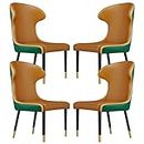 Kitchen Kitchen Dining Chairs Set of 4 Leather Marriage Room Balcony Sofa Chair Dressing Table Makeup Chair Sturdy Iron Art Legs