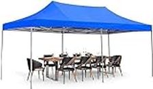 Gazebo Tent Pop Up Canopy Portable & Foldable 10 x 20 ft / 3 x 6 mtr Gazebo Canopy Tent/2 mins Installation (44 kgs, Blue)