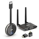 AIMIBO Wireless HDMI Transmitter & Receiver 4K@30Hz, VGA & HDMI Dual Screens Extender, Streaming Smooth 2.4/5G Wireless Video & Audio for Laptop, Camera, Cable Box to TV, Monitor, Projector 165FT/50M