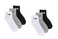 NIKE Little Kids Ankle Colorful Socks Cushioned (6 Pairs),10C-3Y Shoe/ 5-7 Sock