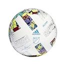 adidas Unisex-Adult MLS Mini Soccer Ball, White/Solar Yellow/Power Blue, 1