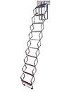BPS Access Solutions Unique 2.74m (9') (10 Tread) Concertina Loft Ladder - Superb compact design with Rubber Coated Non Slip Treads