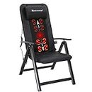 Folding Shiatsu Massage Chair with Adjustable Backrest and Back Heating Full Back Electric Full Back Massage for Home Office，Black