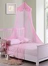 Fantasy Kids Pom Collapsible Hoop Sheer Bed Canopy, One Size, Pink