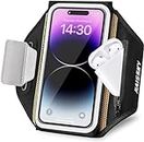 Phone Armband Holder for Running 3D Design Cell Phone Armband with Zipper Pocket for Earbuds Car Keys,Water Resistant Sport Arm Band for iPhone 15 14 13 12 11 Pro Max Fit Up to 6.9''