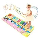 Non-skid and With 25 Sounds Children's Latest Dance Piano Music Mat, Multifunction Electronic Music Animal Touch Play Blanket Toys Gifts for Baby Toddlers Boys Girls 1-4 Years Old (100*36cm)