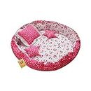 Infantbond Baby Cotton Super Soft Reversible Nest | Bed | Bedding Set(0-6 Months) (Star & Moon Pink, Single Size)