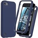 iPod Touch 7th/6th/5th Generation Case, iPod Touch Case, Shockproof [with Built in Screen Protector] Silicone Case Heavy Duty Rugged Soft iPod Cover Case for iPod Touch 7/6/5 (Blue)