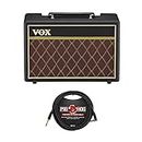The Vox Amps Pathfinder 10-Watt Portable Guitar Amplifier Bundle with Woven Right Angle Guitar Cable 10-Feet (2 Items)