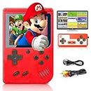 Retro Handheld Game Console with 400 Classical FC Games-3.0 Inches Screen Portable Video Game Consoles Handheld Video Games Support for Connecting TV & Two Players (red)