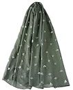 GFM® Bees Print Scarf, SL-BE-HR- Green-Silver Bees, Large