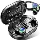 Wireless Earbuds, Wireless Headphones Bluetooth 5.3 Headphones with Mic, 50H Wireless Earphones Stereo Noise Cancelling with LED Display, Bluetooth Earbuds Sport Earhooks IP7 Waterproof for Running