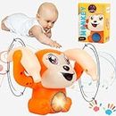 VEBETO Monkey Toy | Sensor On-Off | Dancing | Spinning | Rolling | Tumble | Best Gift for Kids | Voice Activated Banana Monkey | Musical Delight for Children | Orange