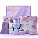 LE CADEAU Birthday Gifts for Women, Get Well Soon Gifts, Relaxing Spa Care Package with Luxury Flannel Blanket - Valentines, Mothers Day, Christmas Gifts for Women, Mom, Wife, Girlfriend, Friends, Sis
